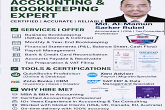 do bookkeeping using xero or quickbooks or zoho