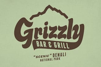 design a retro vintage custom bar and grill restaurant logo