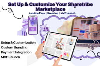 customize sharetribe marketplace with landing page, mvp, sharetribe website ftw