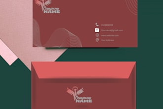 design professional envelope which is front plus back