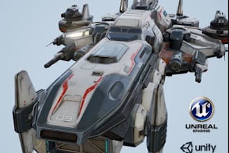 3d spaceship model, military tank hard surface model,3d spaceship animation