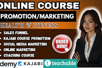 do online course promotion, health and fitness sales funnel