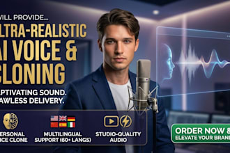 provide realistic ai voice over and professional voice cloning