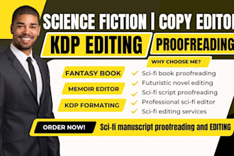 do fantasy book proofreading, book editor for science fiction and fantasy novels