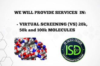 perform virtual screening 20k, 50k and 100k molecules for proteins