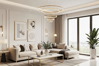 design luxury interior spaces with modern style and 3d views