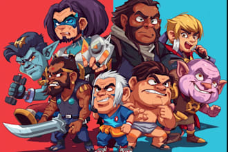 draw anime and game style characters art