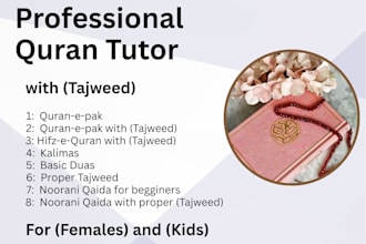 be your female quran tutor for kids and females