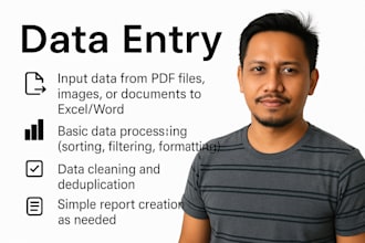 do accurate data entry from PDF or jpg to excel
