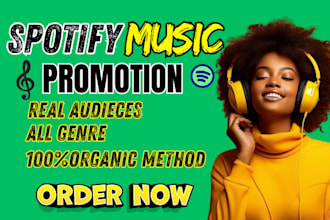 do organic sportify music promotion, USA spotify promo to audiences no bots