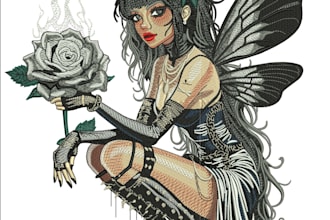 do a embroidery digitizing into dst  exp emb with in 2 hours