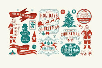 make awesome christmas and new year logo