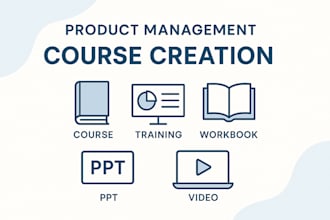 create product management course, training course, manual, workbook, PPT, video