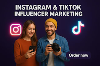 instagram and tiktok influencer marketing, research, outreach and ugc campaign