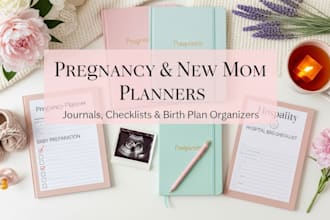 design pregnancy and postpartum planner for expecting and new moms
