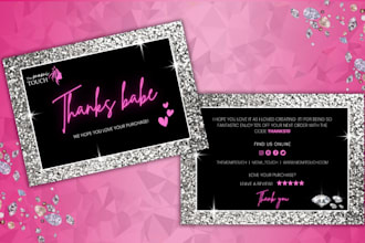 design luxury thank you card and insert card