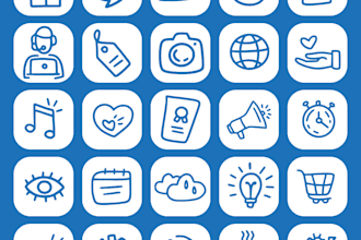 design custom app, web and 3d icons in pixel perfect style
