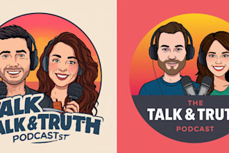 create  podcast logo design and podcast cover art