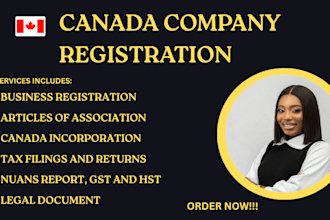 incorporate company in canada, business registration, legal documents, gst, hst
