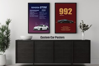 design a professional and unique car poster