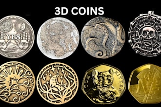 3d coin token or challenge coin design detailed bas relief and printables stl