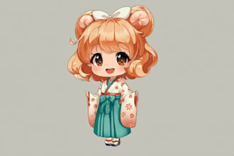 create custom chibi  anime character illustrations