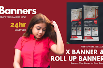 design professional roll up, x banners, and promotional business banners