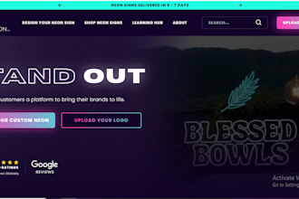 create a profitable neon sign shopify website with payment and shipping setup