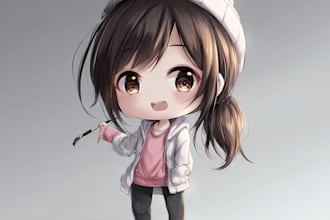design adorable anime chibi avatars and character