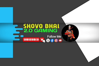 design professional youtube logo and channel banner for your  channel