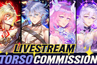 draw a portrait commission with livestream