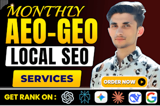 do monthly local SEO with GEO, aeo, and aio for google ai and voice search