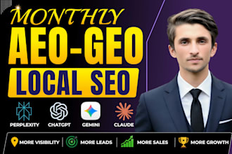 do monthly local SEO with GEO, aeo, and aio for google ai and voice search