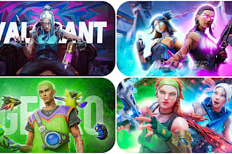 create 3d cool thumbnail for fortnite, valorant