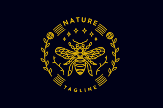 do powerful modern honey bee logo for your business