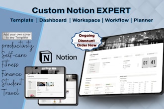 custom notion template notion dashboard workspace expert notion workflow planner