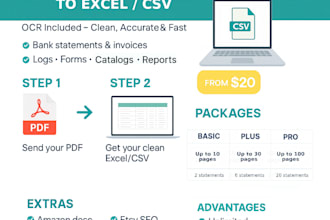 convert PDF and scans to excel and CSV with ocr