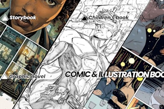 create stunning comic book graphic novel illustration children book comic art