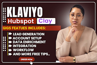 setup clay, clay com, hubspot crm, yotpo sms appllo io, instantly ai, klaviyo