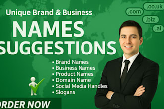 suggest unique names for your business, product or brand