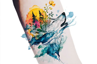 create a watercolor tattoo design