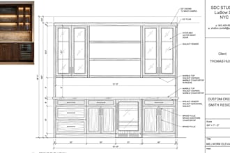 create millworks kitchen cabinets shop drawing wardrobe pantry carpentry cutlist