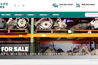 design an auto part, automotive and car accessories shopify store with SEO