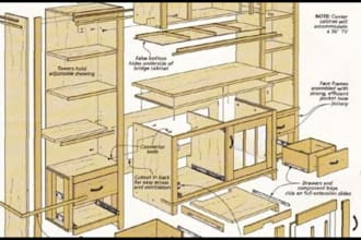 create custom cabinetry plans with 3d build instructions and cnc vector files