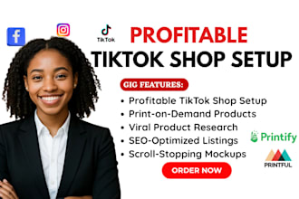 set up a profitable tiktok shop and product listings with hot selling products
