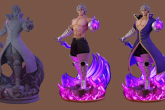 make stylized anime figurine,toy 3d sculpts,chibi character,stl for print,statue