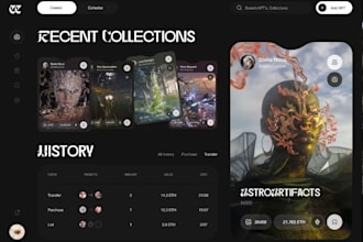 nft collection setup contract,mint page, royalties dashboard
