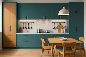 design modern kitchen custom cabinet 3d layout  wardrobe bed dinning media wall