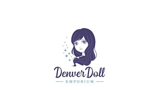 design glamorous fun logo for a specialty doll shop