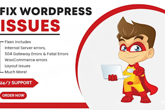 do wordpress bug fix, fix wordpress issues, woocomerce fix